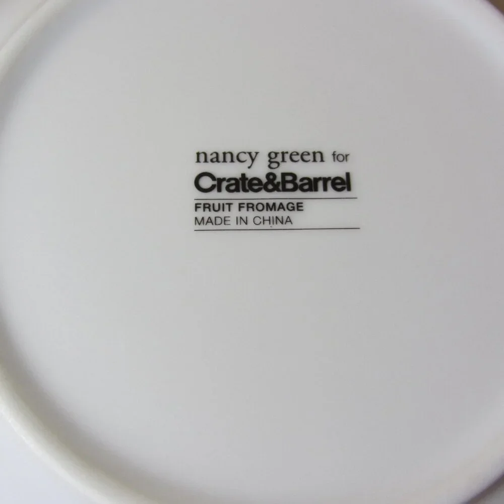 3 for $24 - crate & barrel nancy green fruit fromage plate grapes (W3970)